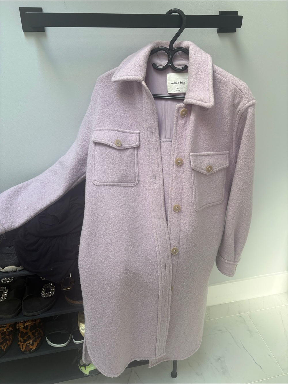 Wilfred Lavender Ganna  Button-Front Shacket Coat